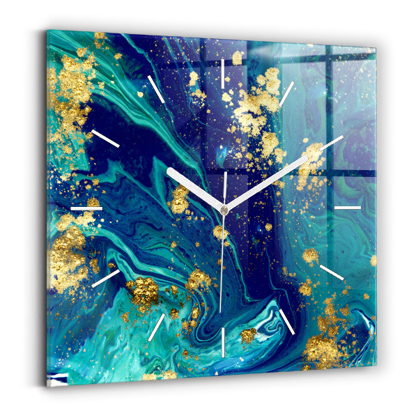 Ceas pătrat de perete din sticlă Abstracție modernă