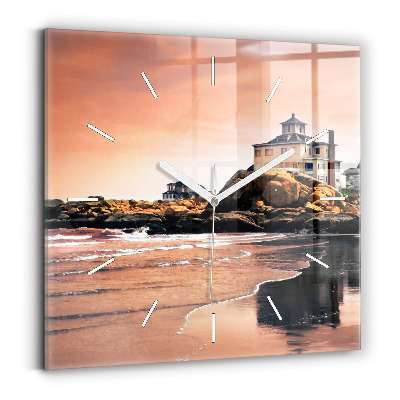 Ceas perete din sticlă pătrat Coasta Sherman