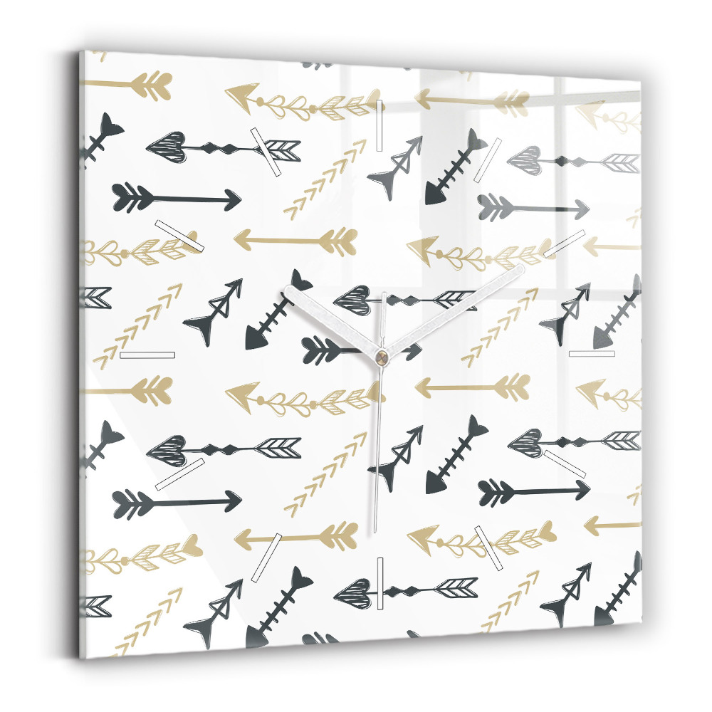 Ceas perete din sticlă pătrat Model geometric hipster