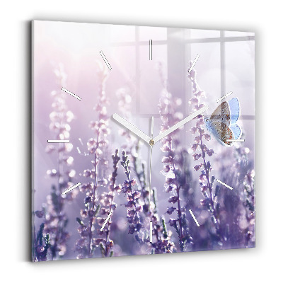 Ceas pătrat de perete din sticlă Abstracție