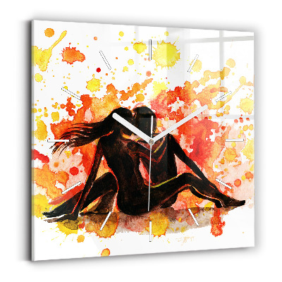 Ceas pătrat de perete din sticlă Dragoste și un cuplu îndrăgostit