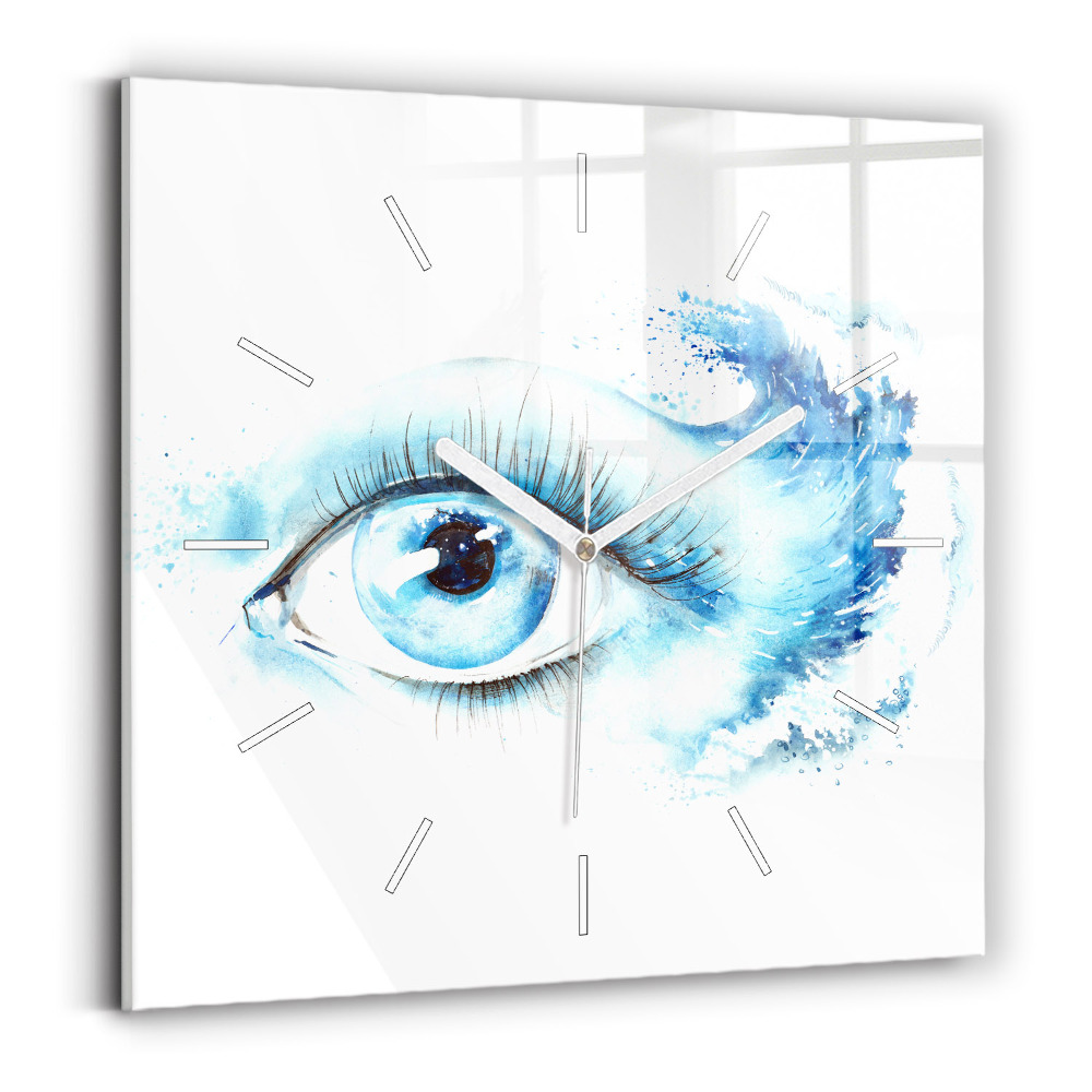 Ceas pătrat de perete din sticlă Ochi de Mare