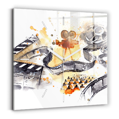 Ceas perete din sticlă pătrat cameră de cinematografie