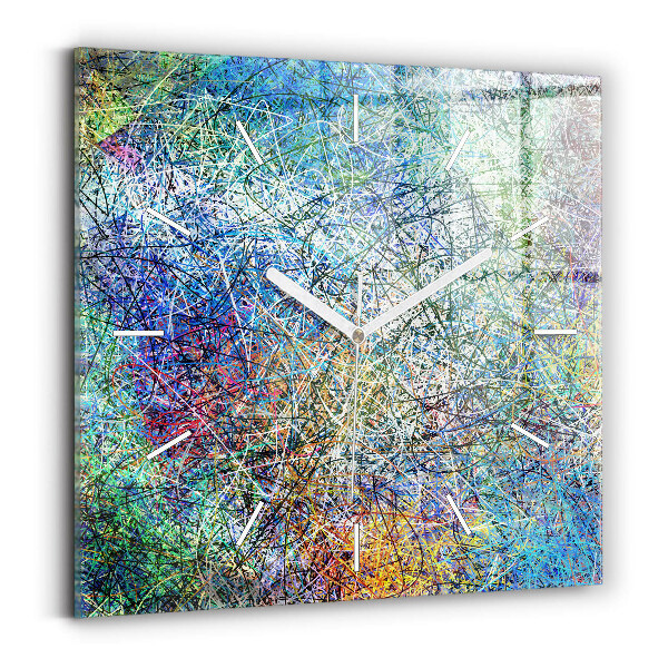 Ceas perete din sticlă pătrat Abstractizare - Emoții