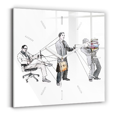 Ceas perete din sticlă pătrat Oamenii păpușăreși