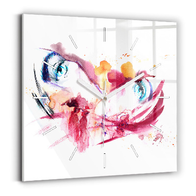 Ceas perete din sticlă pătrat Cuplu romantic