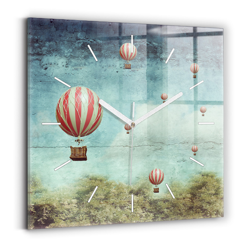 Ceas perete din sticlă pătrat Baloane pictate