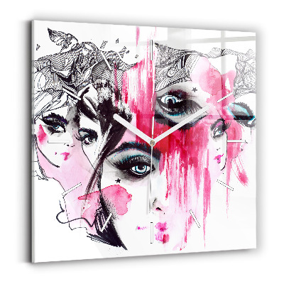 Ceas perete din sticlă pătrat Multele fețe ale abstracțiunii