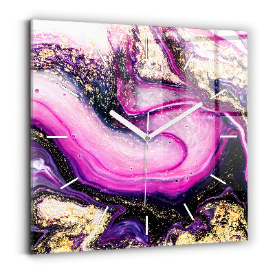 Ceas perete din sticlă pătrat Marmură abstractă