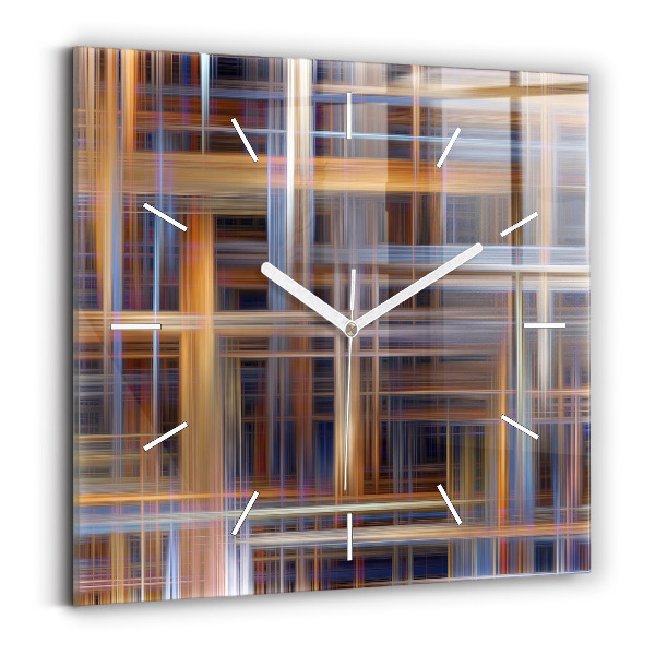 Ceas perete din sticlă pătrat Geometrie abstractă