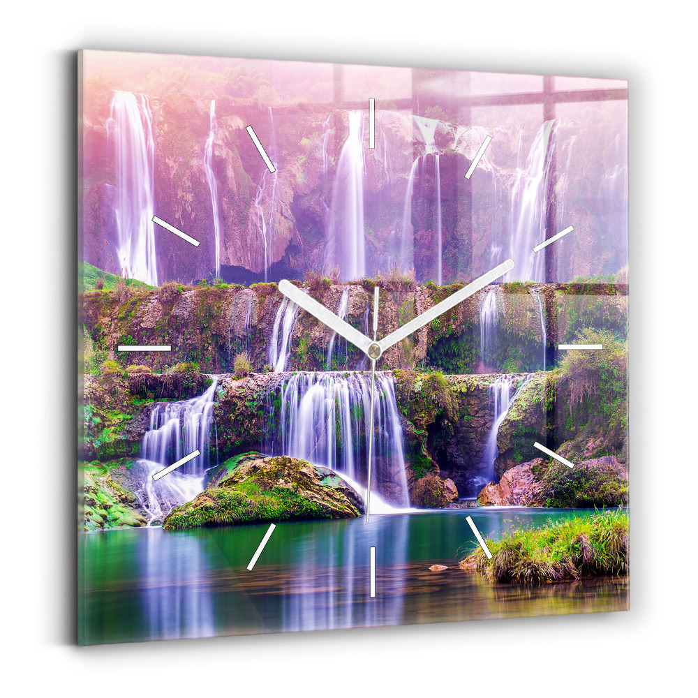 Ceas perete din sticlă pătrat Cascada Jiulong, China