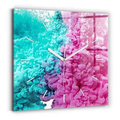 Ceas pătrat de perete din sticlă Artă modernă - pete