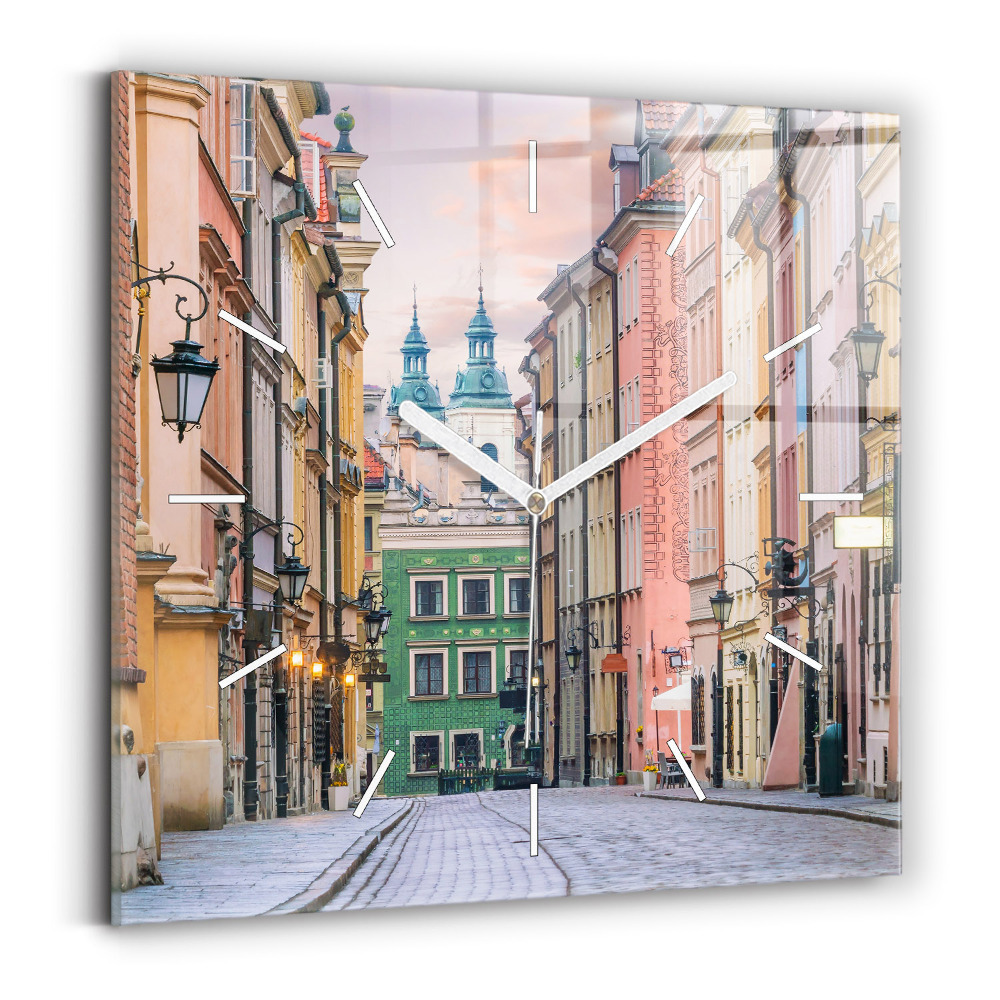 Ceas perete din sticlă pătrat Orașul Vechi din Varșovia