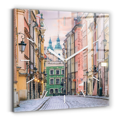 Ceas perete din sticlă pătrat Orașul Vechi din Varșovia