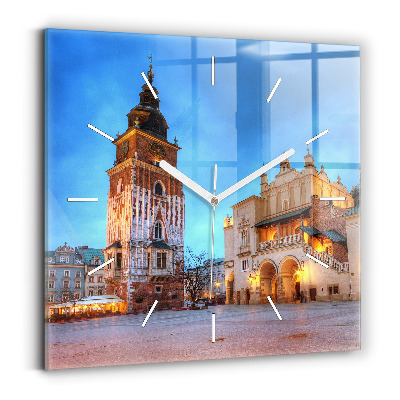 Ceas perete din sticlă pătrat Piața Principală din Cracovia