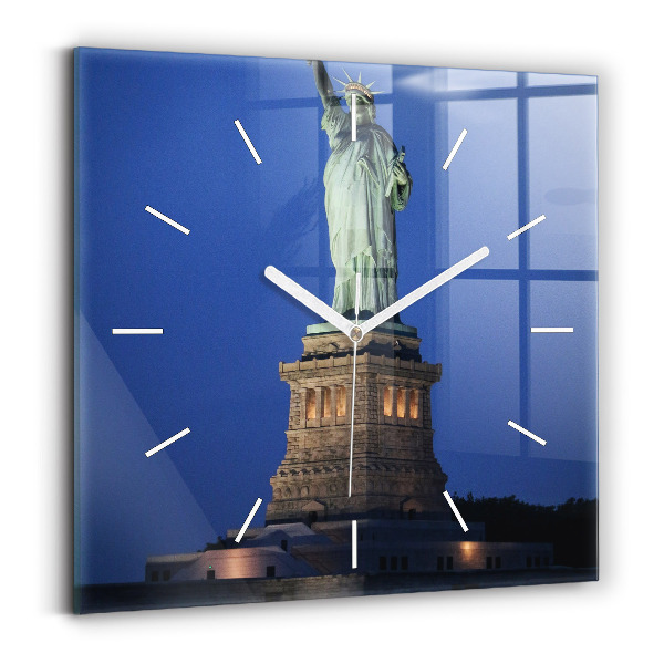 Ceas perete din sticlă pătrat Statuia Libertății din New York