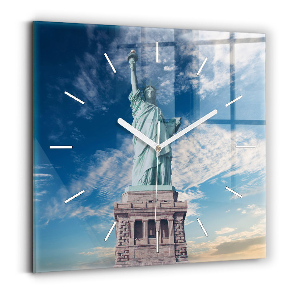 Ceas perete din sticlă pătrat Statuia Libertății din New York