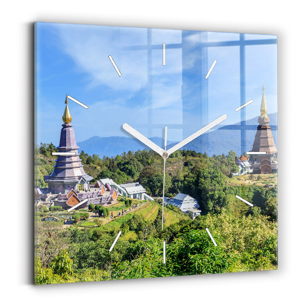 Ceas pătrat de perete din sticlă Parcul Național Chiang Mai