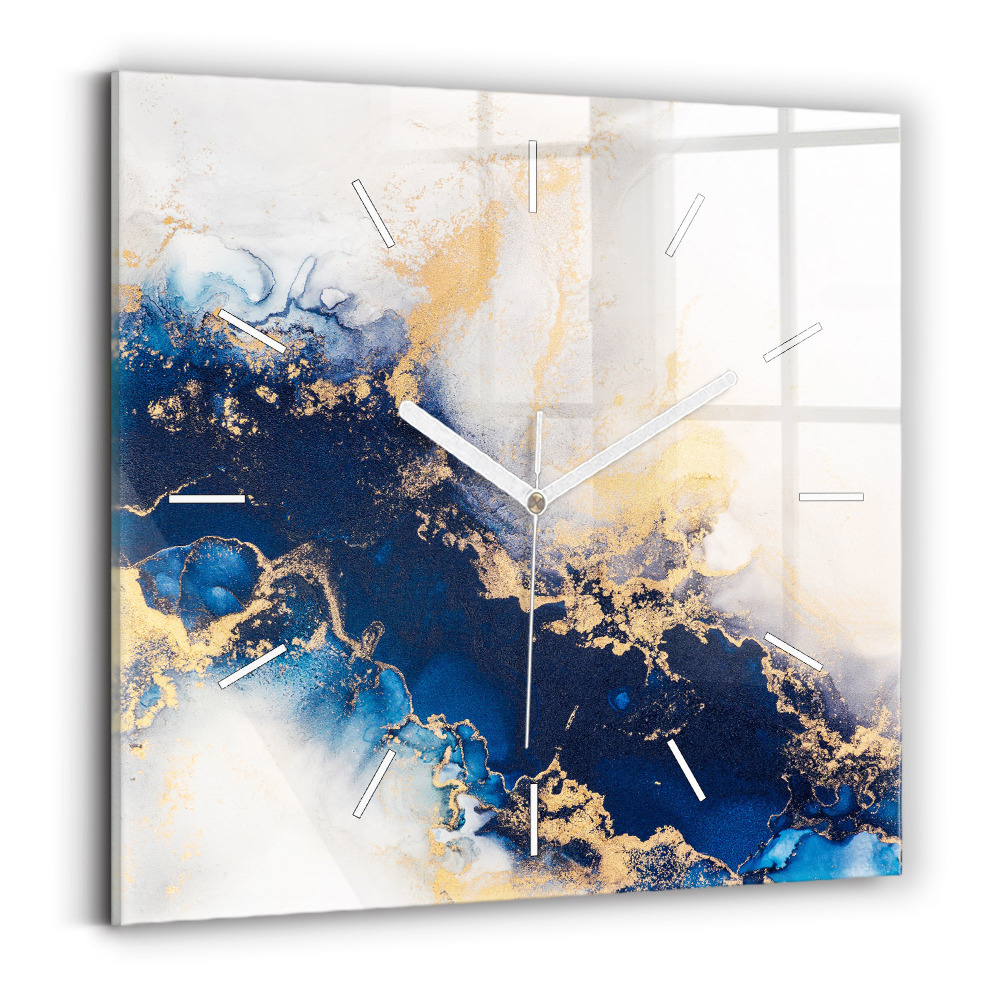 Ceas perete din sticlă pătrat Model de marmură