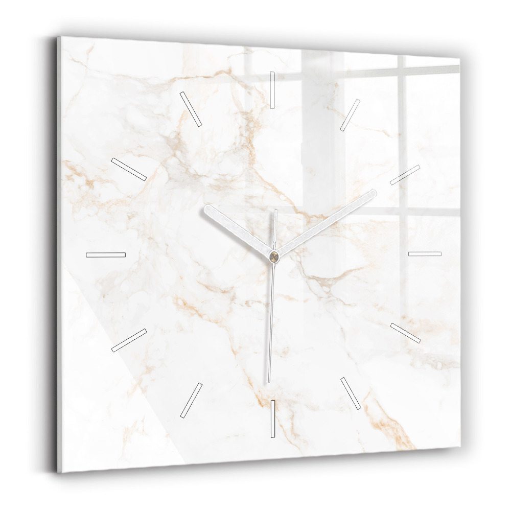 Ceas perete din sticlă pătrat Marmură elegantă