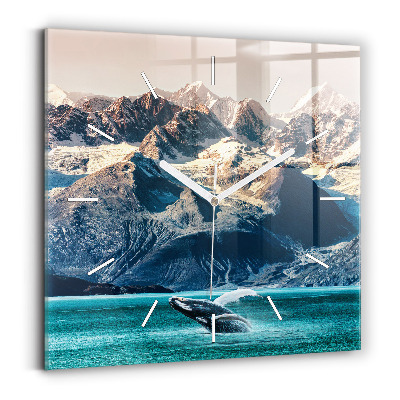 Ceas pătrat de perete din sticlă Apă de balenă