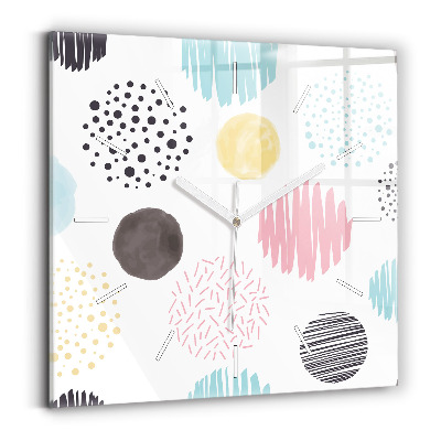 Ceas perete din sticlă pătrat Model geometric