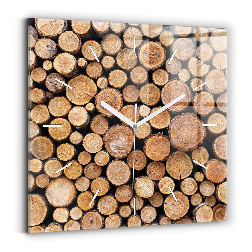 Ceas pătrat de perete din sticlă Inelele copacilor