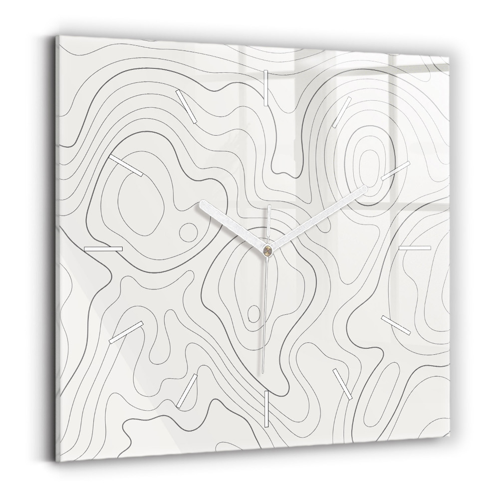 Ceas pătrat de perete din sticlă Pete de abstractizare