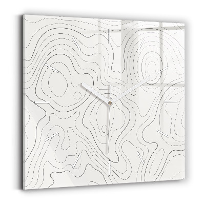 Ceas pătrat de perete din sticlă Pete de abstractizare