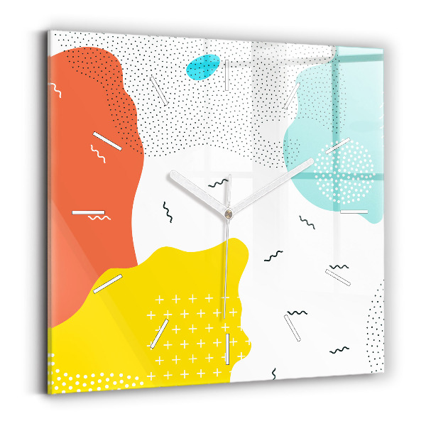 Ceas pătrat de perete din sticlă Abstractizare POP