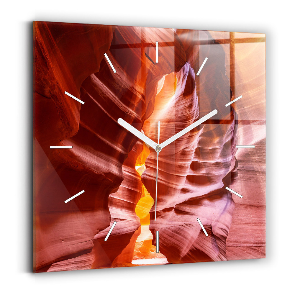 Ceas pătrat de perete din sticlă Canionul de nisip