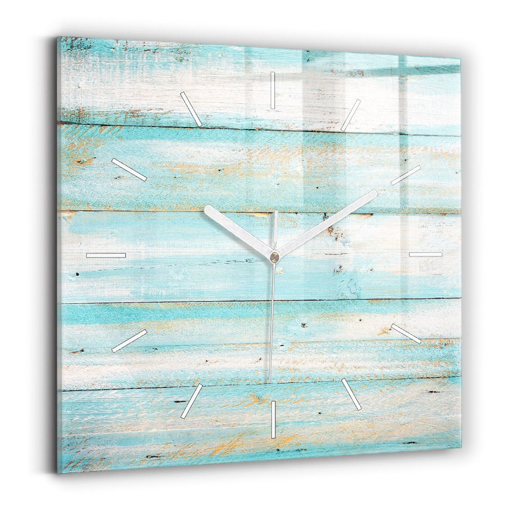 Ceas perete din sticlă pătrat Tabele albastre