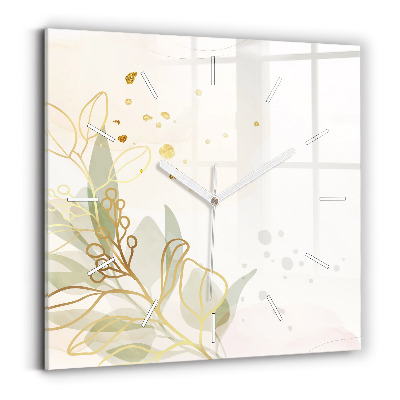 Ceas pătrat de perete din sticlă Abstracție pastelată