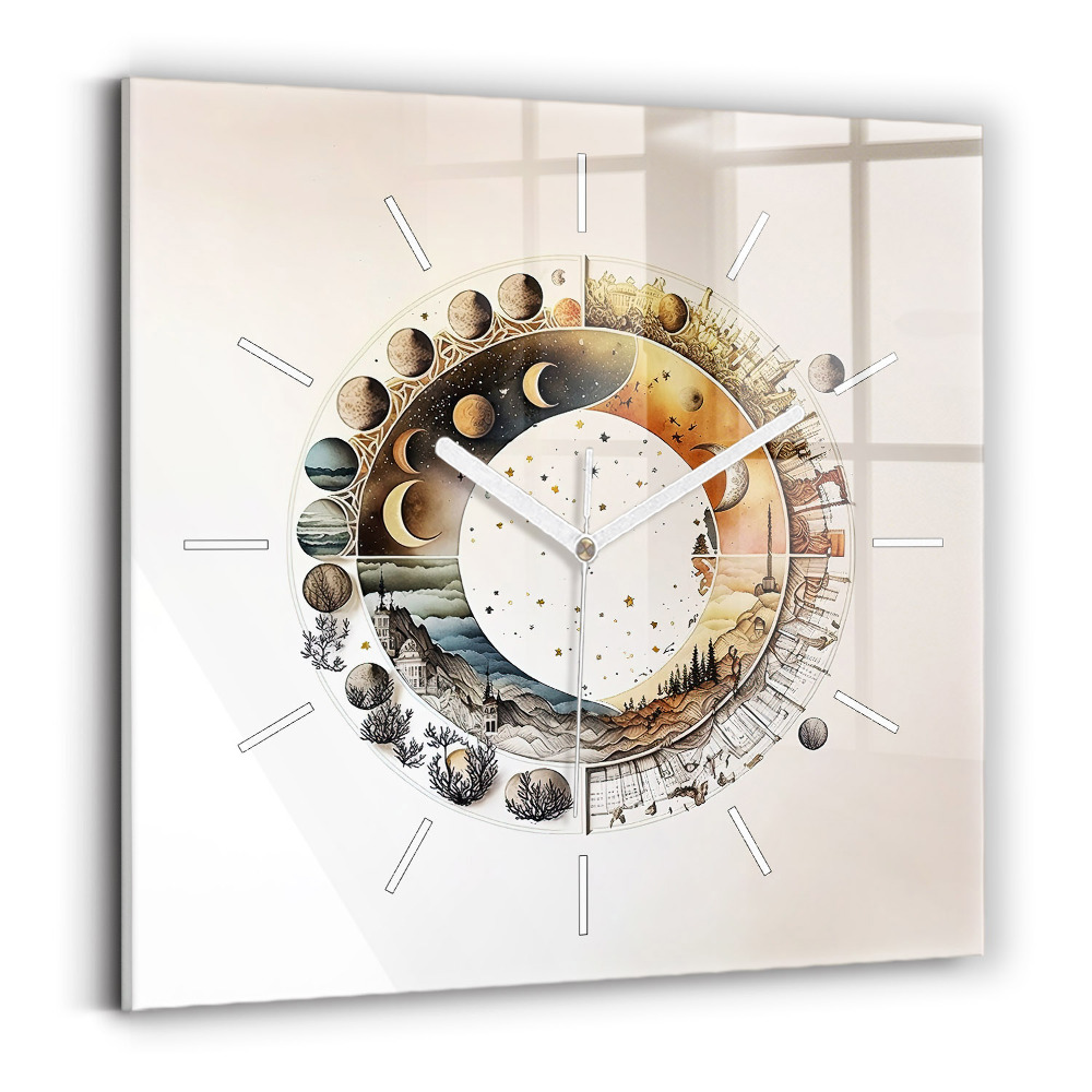 Ceas pătrat de perete din sticlă Ceas astronomic