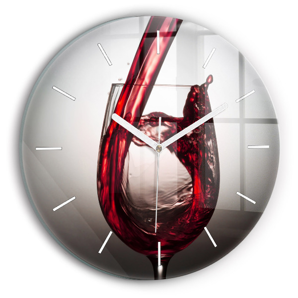 Ceas rotund de perete din sticlă unic un pahar de vin