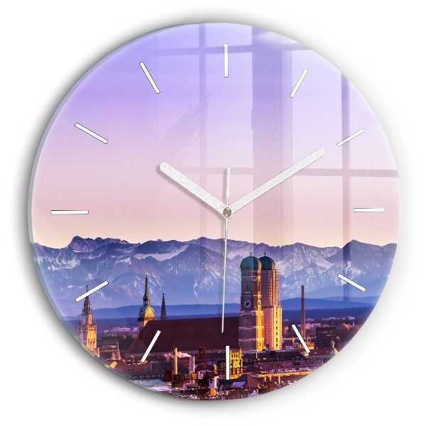 Ceas rotund de perete din sticlă unic Alpii Germani München