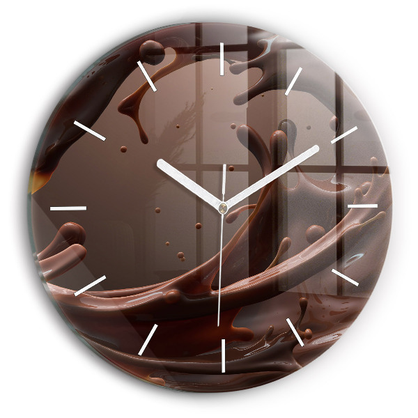 Ceas rotund de perete din sticlă unic Valuri de cacao