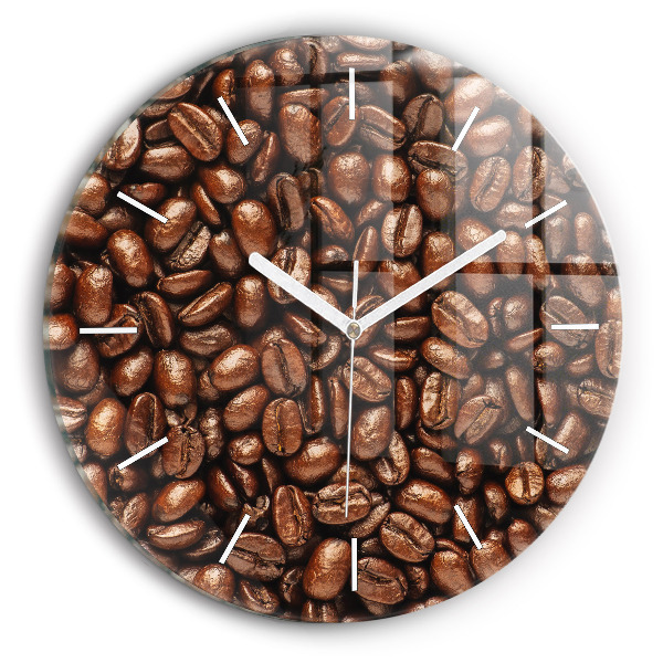 Ceas rotund de perete din sticlă unic boabe de cafea