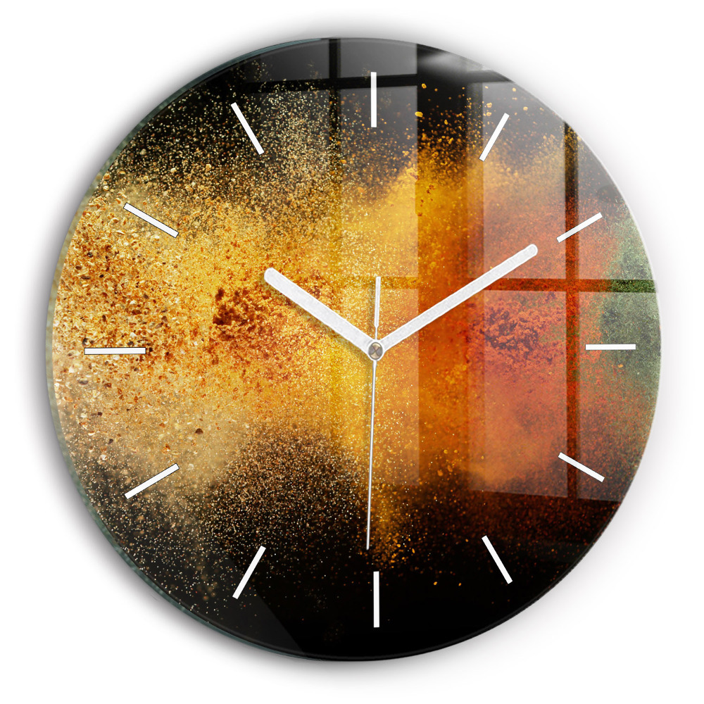 Ceas perete din sticlă rotund unic Condimente împrăștiate