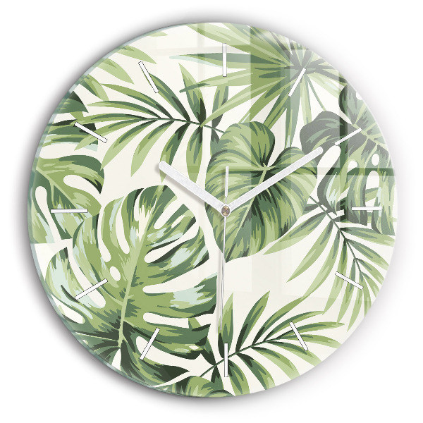 Ceas perete din sticlă rotund unic Model tropical