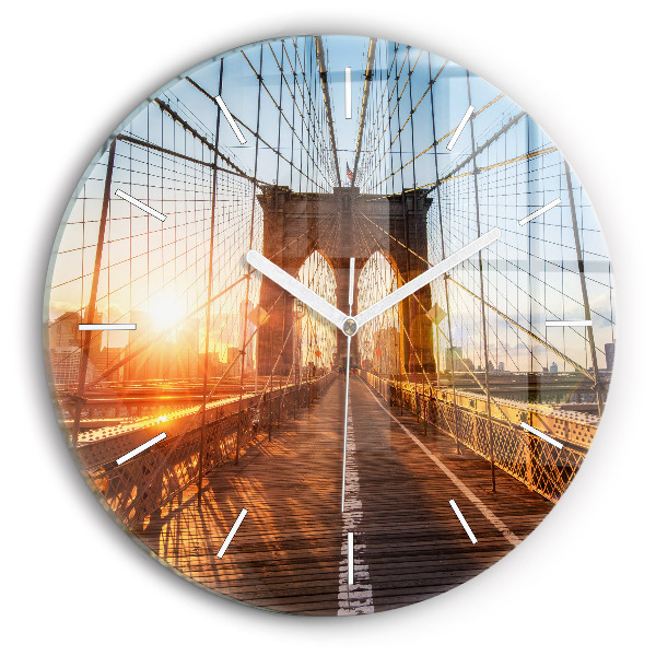 Ceas perete din sticlă rotund unic Podul Brooklyn, New York
