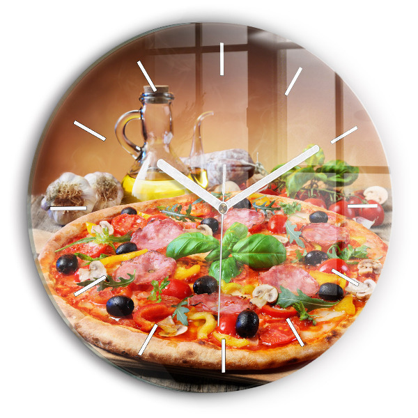Ceas rotund de perete din sticlă unic Inima culinară a Italiei