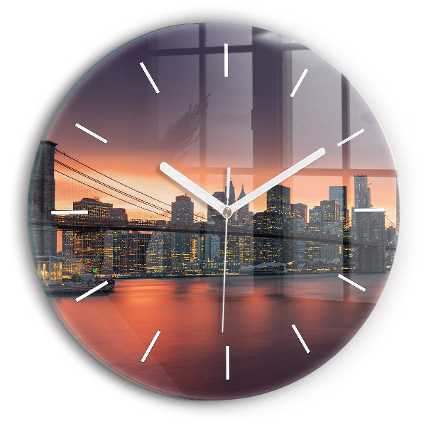 Ceas perete din sticlă rotund unic East River din New York