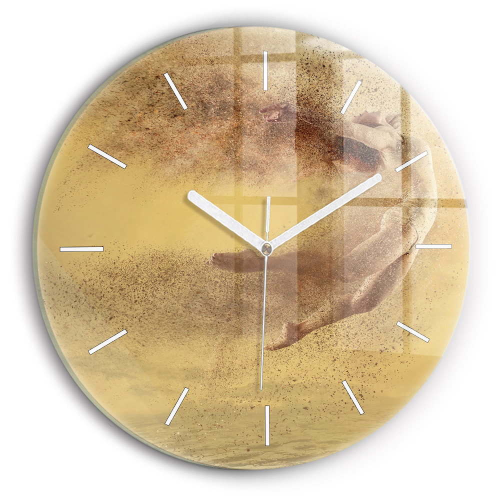 Ceas rotund de perete din sticlă unic Femeie în figură