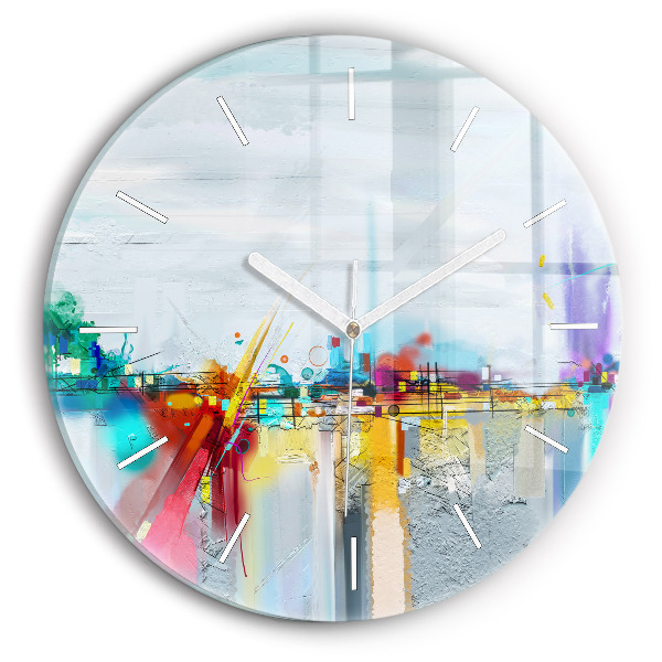 Ceas perete din sticlă rotund unic Pod abstract