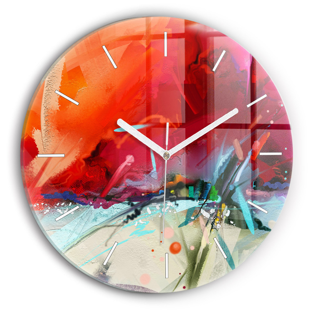 Ceas rotund de perete din sticlă unic Rânduri de condimente