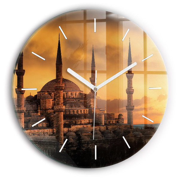 Ceas rotund de perete din sticlă unic Moscheea din Istanbul