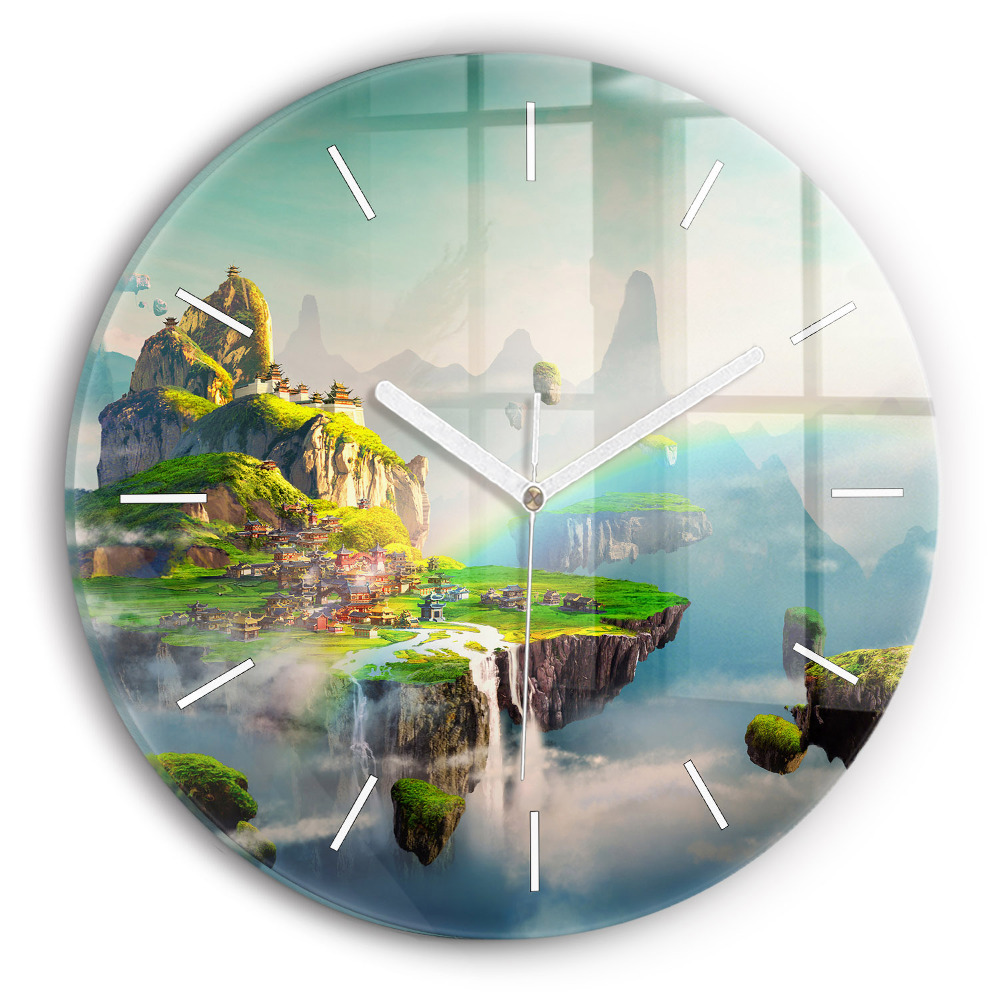 Ceas rotund de perete din sticlă unic Fantezie chinezească