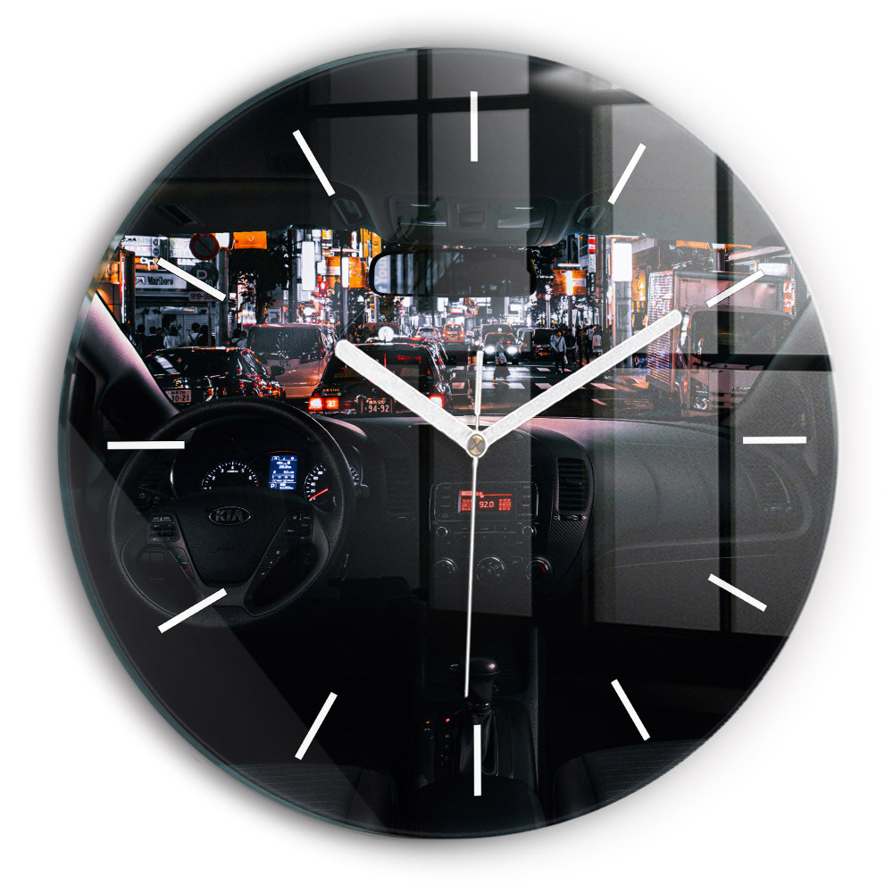 Ceas perete din sticlă rotund unic Mașină în Tokyo