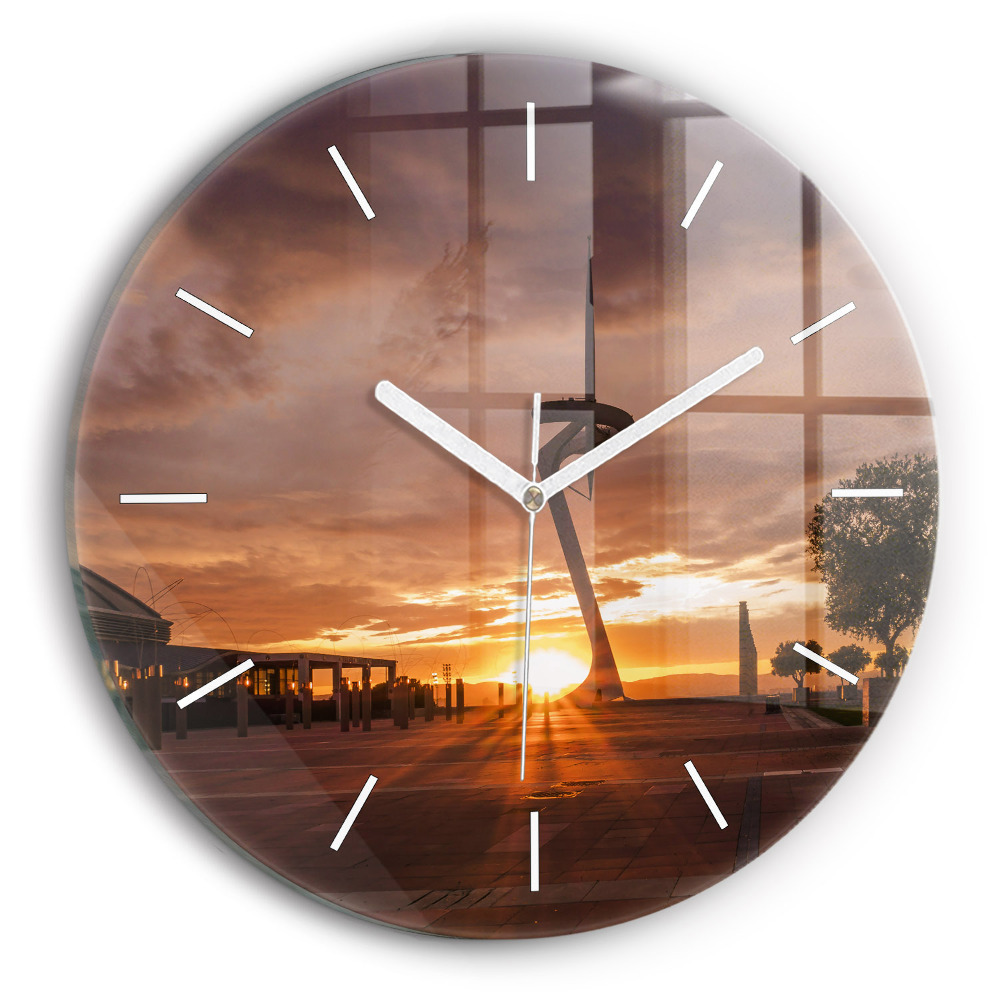 Ceas rotund de perete din sticlă unic Parcul Olimpic din Barcelona